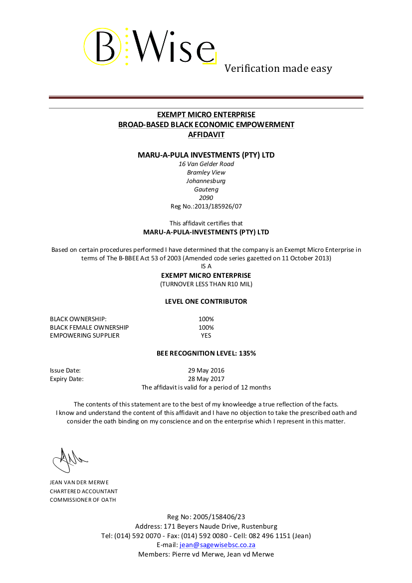 MaruapularsaBEE-Certificate